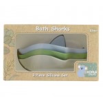 Bath Sharks Silicone - Green/Blue/Grey - 3pc Set