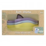 Bath Sharks Silicone - Purple/Blue/Yellow - 3pc Set