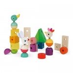 Pull Along Train - Giant with Multicoloured Stacking Blocks - Janod