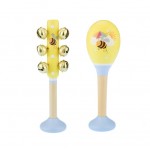 Maraca & Bell Stick Set - Buzzy Bee Days Maraca & Bell Stick Set - Buzzy Bee Days