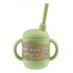 Silicone Sippy Cup With Straw - Green