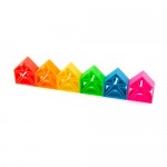 6 people + 6 houses Silicone - NEON - dëna Toys