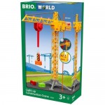 Train - Construction Crane with Lights - Brio Wooden Trains 33835