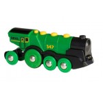 Train - Engine Battery Powered Big Green Action Locomotive Two Way - Brio Wooden Trains 33593