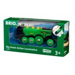 Train - Engine Battery Powered Big Green Action Locomotive Two Way - Brio Wooden Trains 33593