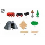 Train - Steaming Train Set 24pc - Brio Wooden Trains 36017