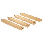 Train - Wooden Track Straight Long 4pc - Brio Wooden Trains 33341