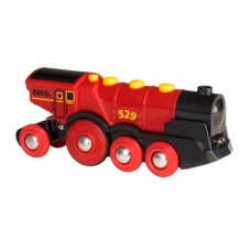 Train - Engine Battery Powered Mighty Red Action Locomotive Two Way - Brio Wooden Trains 33592