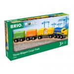 Train - Three-Wagon Cargo Train 7pc - Brio Wooden Railway 33982