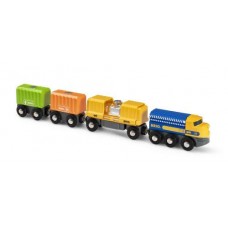 Train - Three-Wagon Cargo Train 7pc - Brio Wooden Railway 33982