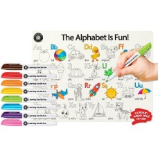 Colouring Mat Silicone - ABC + 8 markers - Learning Can Be Fun