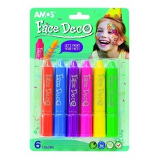 Face Deco - Face Paint Crayons - 6 pack