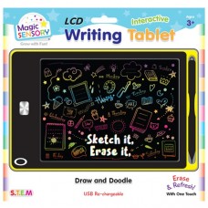 LCD Writing Tablet - USB Rechargeable - Yellow
