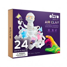 Okto Sensory Art: 24 Colours Air Clay Creativity Set - White and Pastel