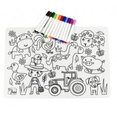 Colouring Mat Silicone - Farm Animals
