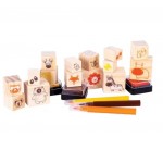 Stamp Set Wooden 51pc - Animal Adventure - Educational Colours