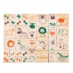 Stamp Set Wooden 51pc - Animal Adventure - Educational Colours