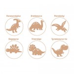 Dough Stampers Wooden 6 - Dinosaurs - Educational Colours