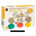 Dough Stampers Wooden 6 - Indigenous Tracking Symbols - Educational Colours