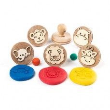 Dough Stampers Wooden 6 - Jungle Animals - Educational Colours