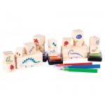 Stamp Set Wooden 47pc - Dinosaur World - Educational Colours