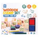 Stamp Set Wooden 51pc - Things That Go! - Educational Colours