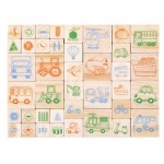 Stamp Set Wooden 51pc - Things That Go! - Educational Colours