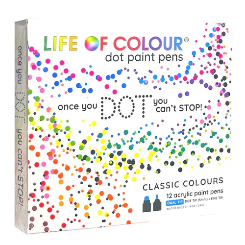 Paint Pens Dot Markers Acrylic Set of 12 Life of Colour from who