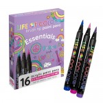 Paint Pens Brush Tip Acrylic -  Essential Colours - Set of 16 - Life of Colour 
