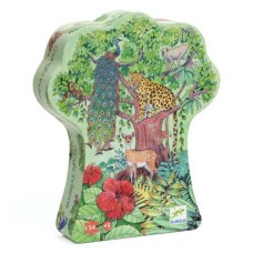 54 pc Djeco Puzzle - Indian-Jungle - Shaped Box 54 pc Djeco Puzzle - Indian-Jungle - Shaped Box