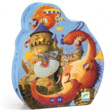 54 pc Djeco Puzzle - Vaillant and the Dragon - Silhouette Box