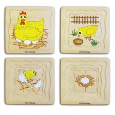 Lifecycle of a Chicken - Wooden Layer Puzzle