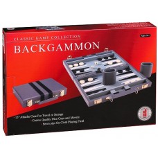 Backgammon Classic Game - 38cm Grey Case