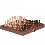 Chess Set Wooden 30cm  folding , French cut
