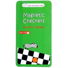 Magnetic Travel Games in Tin - Checkers - Purple Cow