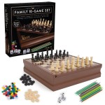 Games Compendium - 10 Game Set in Wooden Cabinet Games Compendium - 10 Game Set in Wooden Cabinet