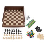 Games Compendium - 10 Game Set in Wooden Cabinet Games Compendium - 10 Game Set in Wooden Cabinet