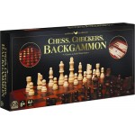 Chess Checkers & Backgammon Deluxe Board Game - Cardinal Classics