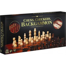 Chess Checkers & Backgammon Deluxe Board Game - Cardinal Classics