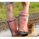 Gumboots - Just Peachy (peach w grey) Jr 8 (3-4yrs) - Grubbybub