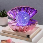 Seashell Glitter Lamp - Metallic Pink