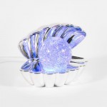 Seashell Glitter Lamp - Metallic Silver