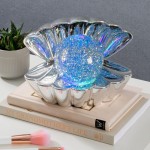 Seashell Glitter Lamp - Metallic Silver