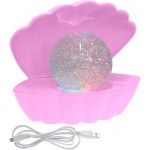 Seashell Glitter Lamp - Pink