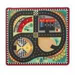 Play Mat - Round the Speedway Carpet Road Map with Cars - Melissa & Doug