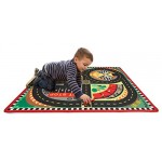 Play Mat - Round the Speedway Carpet Road Map with Cars - Melissa & Doug