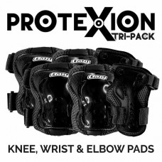 ProteXion Tri-Pack Kids - Black - Wrist, Elbow, Knee Protection