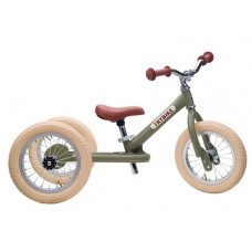 TryBike - 2 in 1 Metal Balance Bike and Trike - Vintage GREEN matt