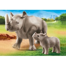 Rhino with Calf - Playmobil City Life Zoo
