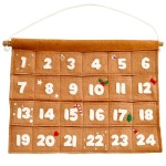 Christmas Advent Calendar Felt in Gingerbread Colour - Tara's Treasures